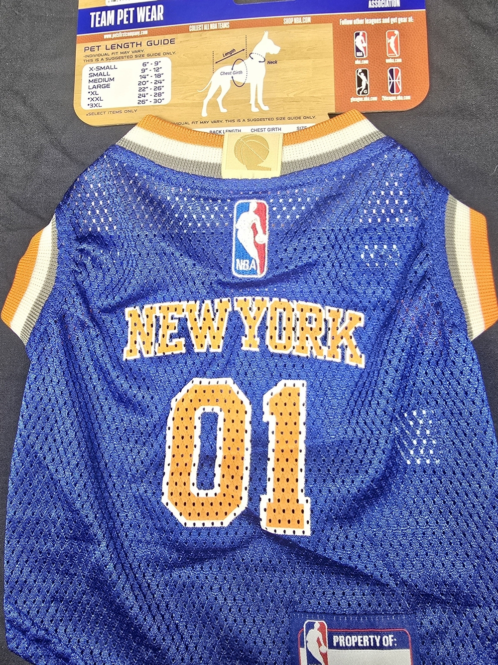 New York Knicks Blue & Orange Mesh Pet Jersey SMALL - Picture 3 of 4